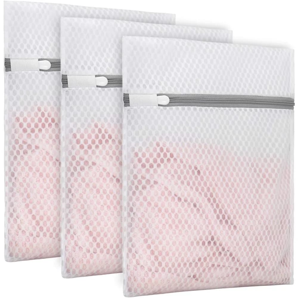 Durable Honeycomb Mesh Laundry Wash Bags for Delicates Bras Socks Lingerie Sweaters 3 Pack Small Size 9x12 Inches Washing Machine Safe Garment Protector with Zipper Closure Gentle Care Organizer for Travel Home Laundry
