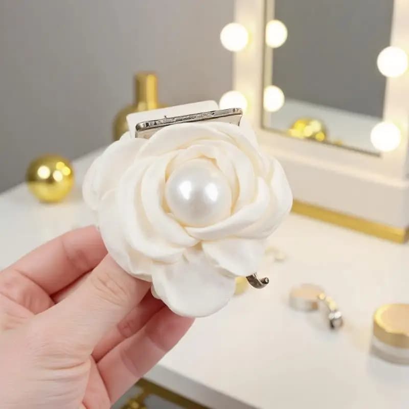 Elegante fermaglio per capelli a forma di rosa per donne e ragazze, dolce ornamento floreale per l'attaccatura dei capelli, accessorio di moda.