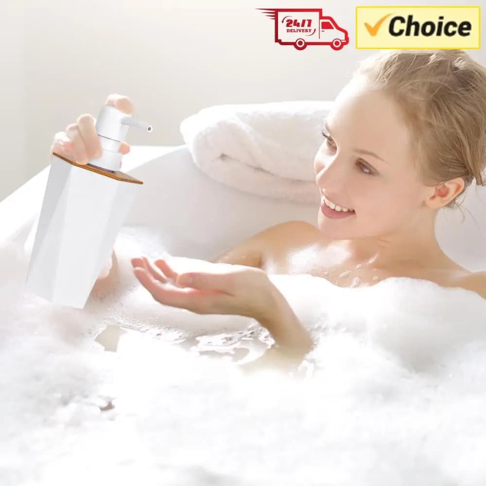 Set da Bagno 8 Pezzi con Portabicchieri, Dispenser Sapone, Spazzola, Portaoggetti, Dispenser Sapone Liquido, Cestino, Spazzola WC per Arredo Bagno e Cucina