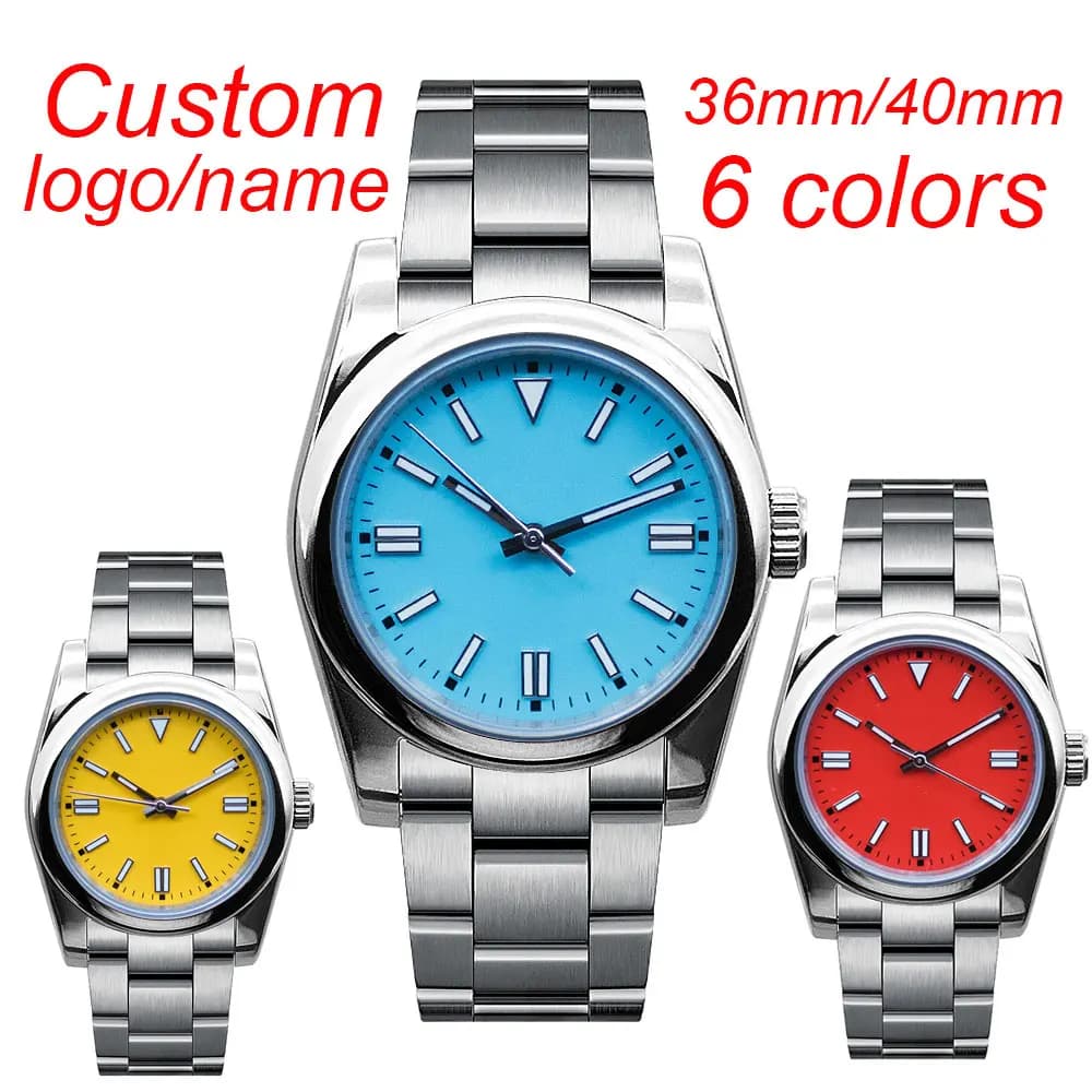 36mm/40mm Men's Watch Dial Sterile NH35 Mechanical Automatic Relogio Masculine Glass Sapphire Luminous Waterproof Wrist Watch