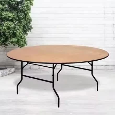 Commercial Outdoor Furniture Wood Top with Metal Legs Dining Restaurant Wooden Hotel Folding Wedding Banquet Table