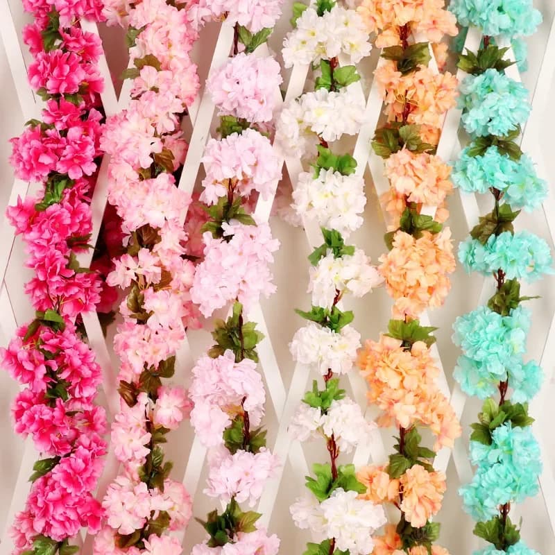 230 cm artificial flowers Sakura screw wedding garden arch decoration party at home plants fake Christmas wedding decorations flower screws