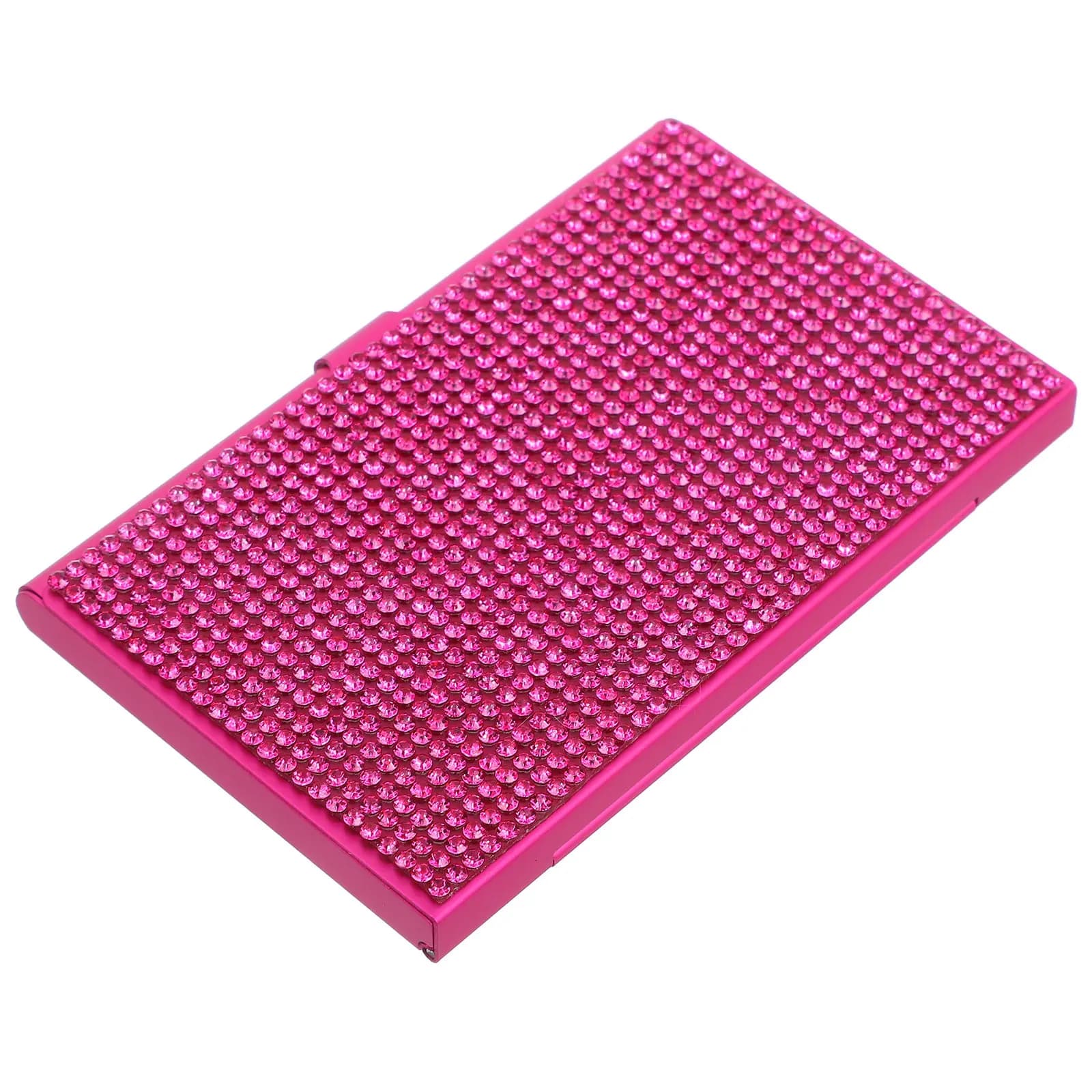 Metal Business Card Holder with Rhinestones, Sparkling Card Holder, Glittered Wallet for Women, Daily Use and Worker