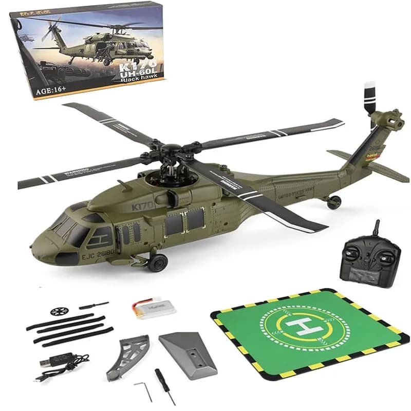 K170 UH60L Elicottero telecomandato 2.4Ghz 4CH RC Aereo Aereo Heli Aileronless Giroscopio a 6 assi Altitudine in volo