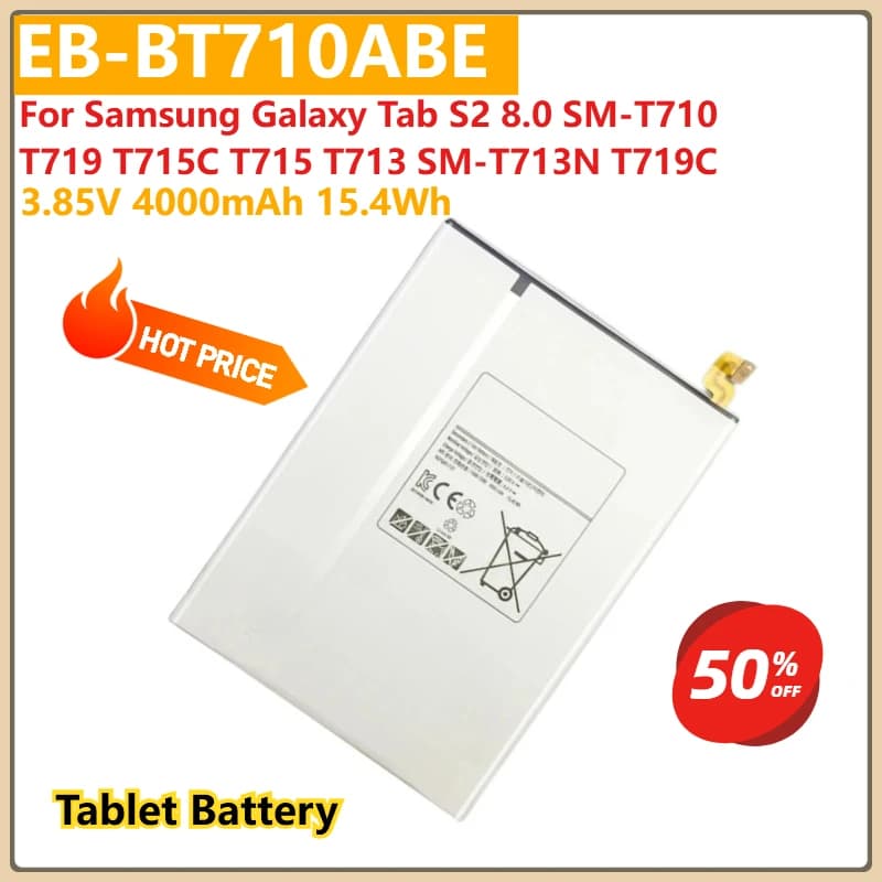 EB-BT710ABE Batteria Tablet 3.85V 4000mAh15.4Wh Per Samsung Galaxy Tab S2 8.0 SM-T710 T719 T715C T715 T713 SM-T713N T719C