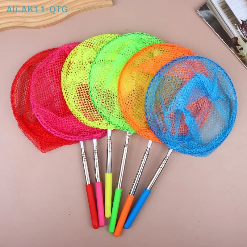 Hot! 1/2/5Pcs Retractable Fishing Net Butterfly Dragonfly Net Outdoor Portable Fishing Net Children Fun Game Fishing Toys
