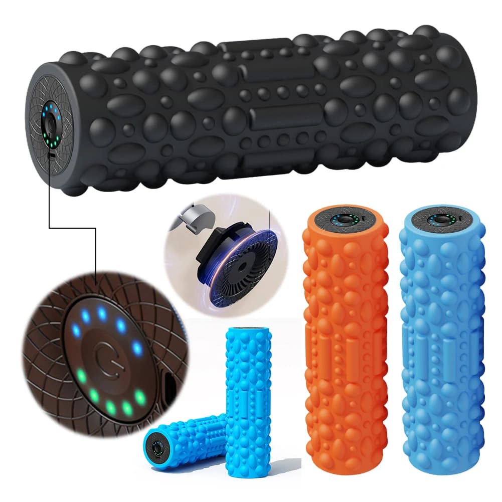Electric Vibrating Foam Roller Yoga Column Rechargeable Exercise Roller 5 Modes Muscle Roller for Yoga Pilates