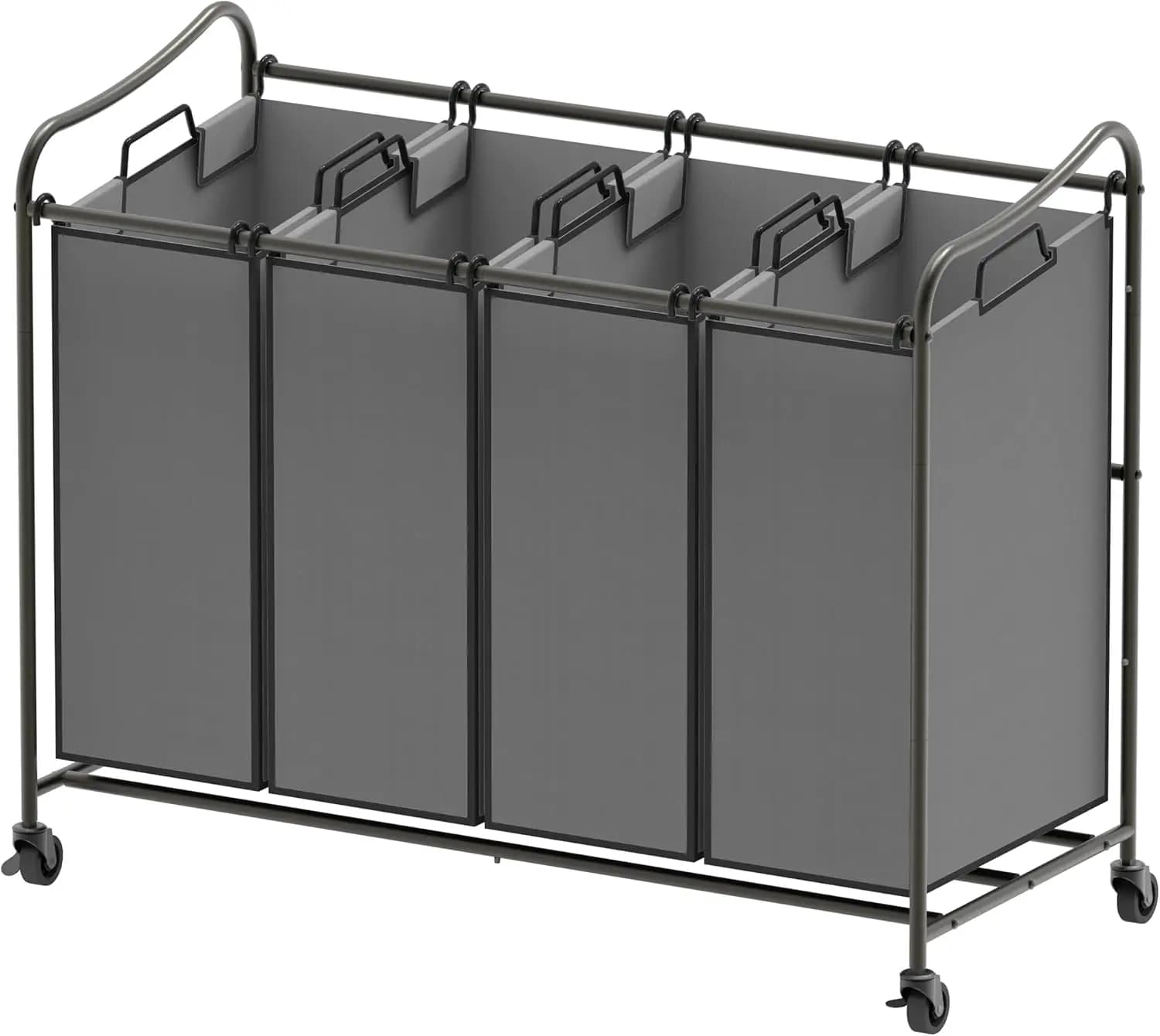 Shopping Cart 4 parts on Wheels in Dark Grey, Resistant and Save for Easy Organization
