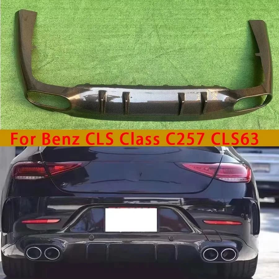 For Mercedes Benz CLS Class C257 CLS63 Carbon Fiber Lip Poster Auto bumper Rear Diffuser Splitter Rear Spoiler Accessories Car