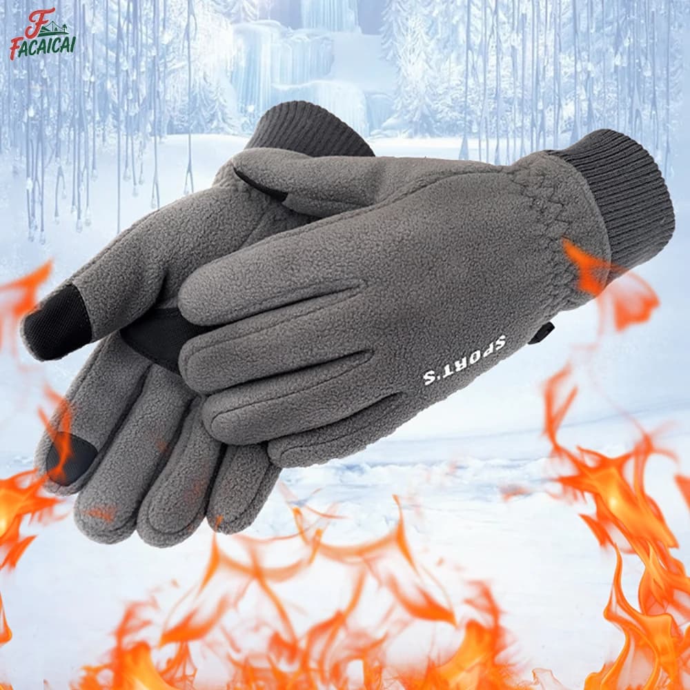 Guanti invernali caldi per touch screen Foderati antiscivolo in maglia termica per ciclismo all'aperto Guanti caldi per sci snowboard per climi freddi