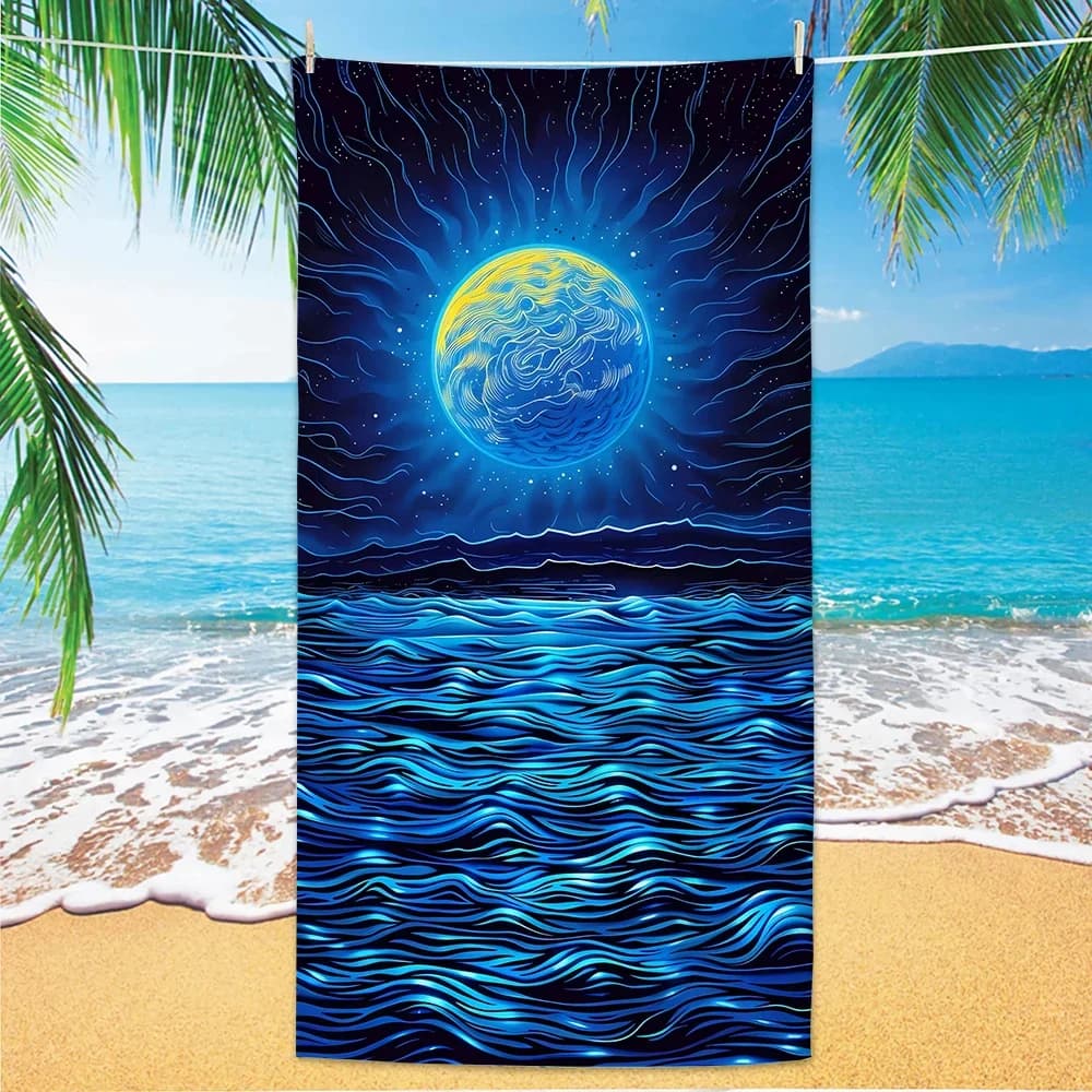 Asciugamano da spiaggia Starry Sky, stampa digitale sottile in microfibra antisabbia ad asciugatura rapida leggera per nuotare, yoga, viaggi, palestra, regalo