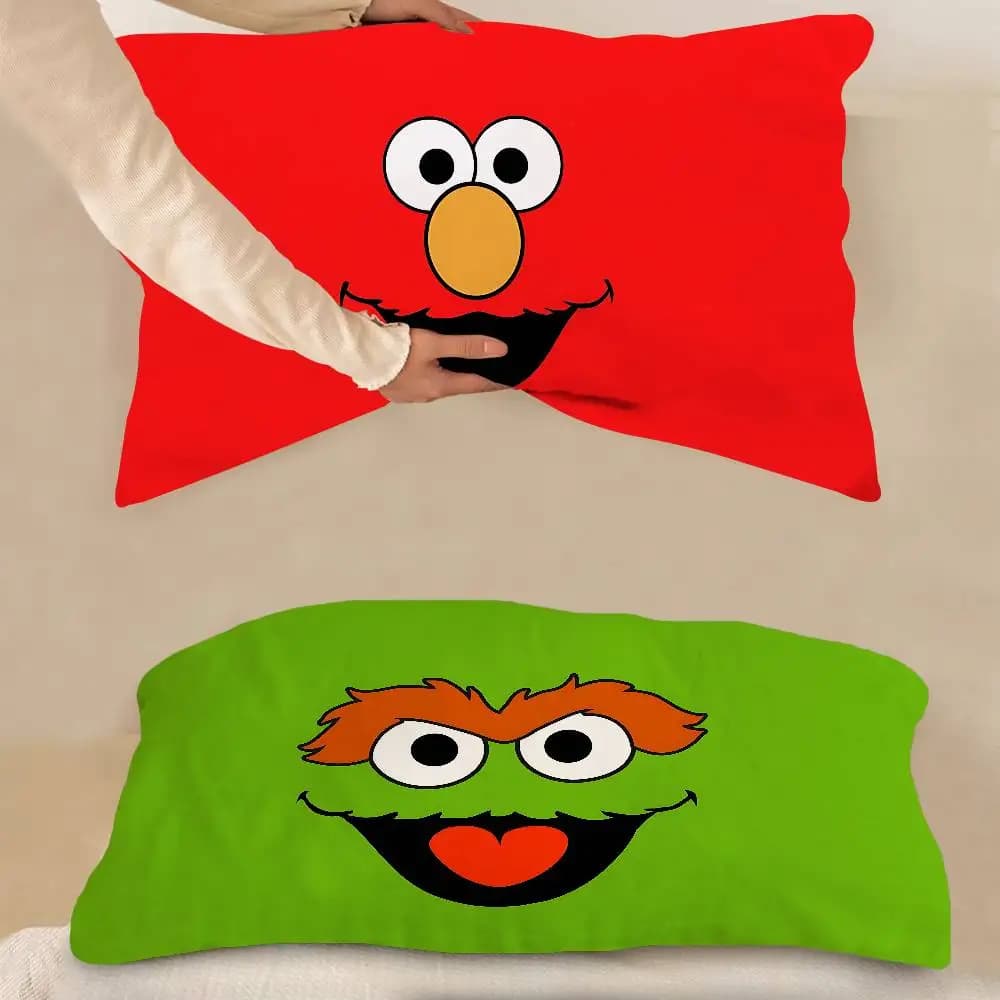 Sesame Street Cartoon Premium Quick-Dry Pillow Towel Durable Polyester Fabric For Adults Pillowcase