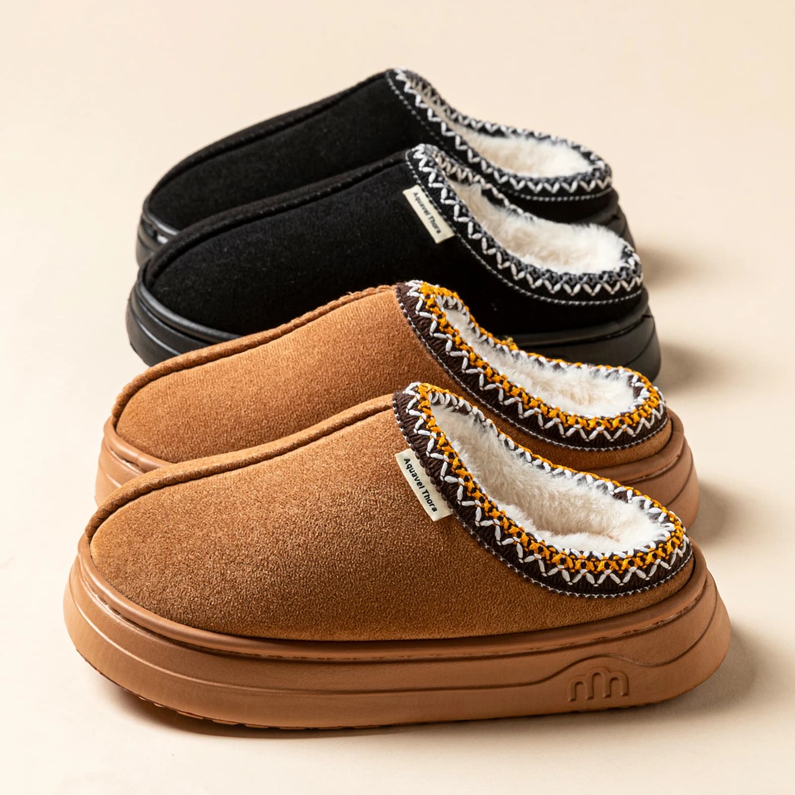 Women's Soft Slippers Winter Antiskid Fashion Outdoor Casual Indoor Fuzzy Warm Comfort Men's Plush Houseshoes Girls