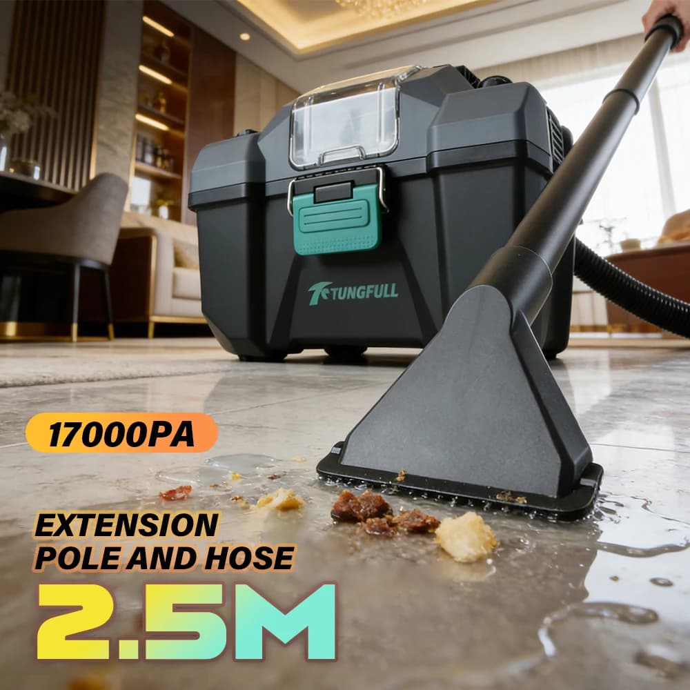 Aspirapolvere Industriale Portatile 17000Pa per Solidi e Liquidi, per Officina, Garage, Detailing Auto, Edilizia