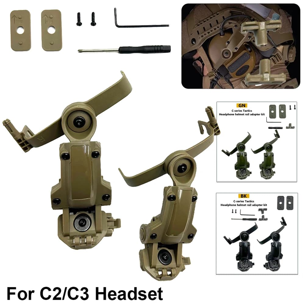 Supporto per cuffie tattico ARC Casco per cuffie OPS CORE ARC/Wendy M-LOK Adattatore per binario Base per montaggio su casco Accessorio tattico