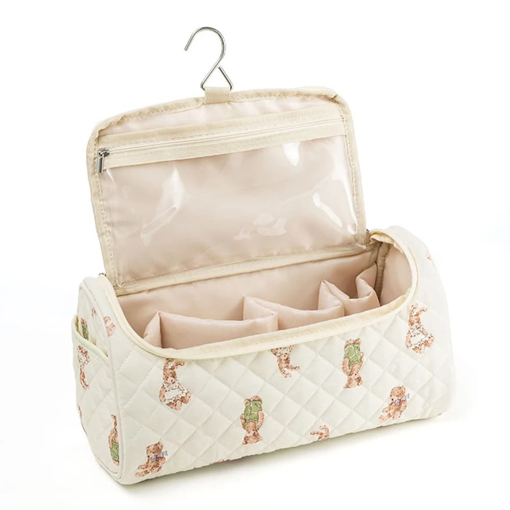 Borsa Cosmetica con Stampa Floreale, Ampia Apertura, Porta Asciugacapelli, Organizer per Articoli da Toeletta per Donne e Ragazze