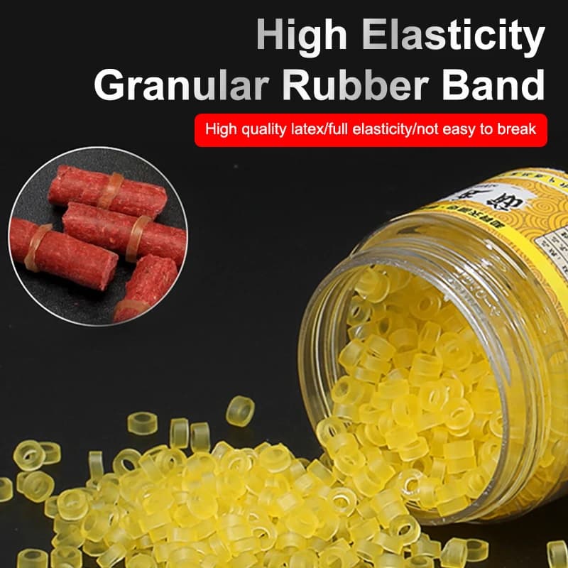Set di Clip per Esche da Pesca con Elastici in Gomma Granulare, Legature per Esche a Pellet, Anelli Elastici in Gomma