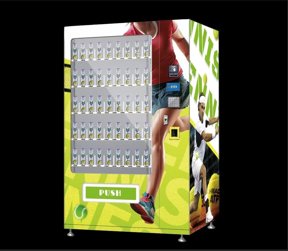 Produttore professionale di distributori automatici di palline da tennis in Cina Moneta e banconote 500w 110v-220v 50/60HZ 320 Kg 1 PZ 300-600 pezzi