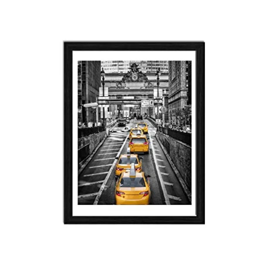 12x16 Frames Display 11x14 Picture with Mat or 12 x 16 Photo Without Mats Black Picture Frames Wall Art for Living Room and Off