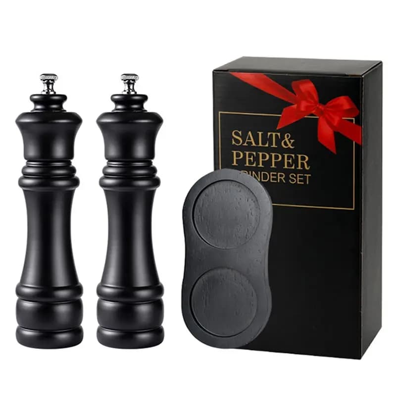 Set di mulini per pepe Teppanyaki giapponesi, macinapepe nero manuale in legno, bottiglia di condimento, sale marino, spezie, shaker, strumenti per macinare