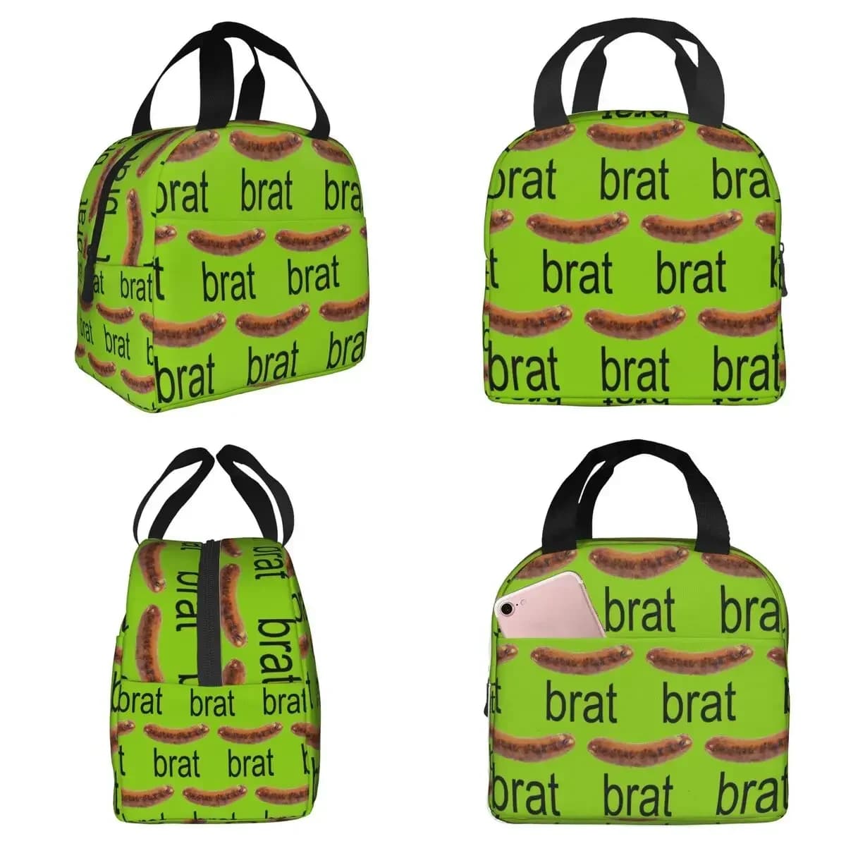 Brat Charli Xcx Insulated Lunch Bag for Women Office Cooler Thermal Food Box Tote Portable Lunch Boxes Container