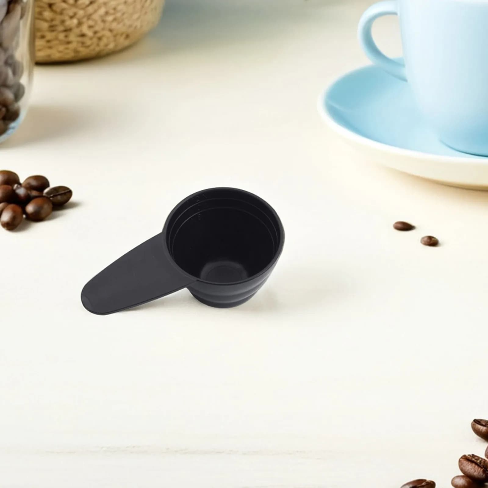 12Pcs Black Plastic Measuring Scoop Spoon Set Dosing Spoon for Coffee Grounds Protein Powder Flour Sugar Tea Beverage Mixing