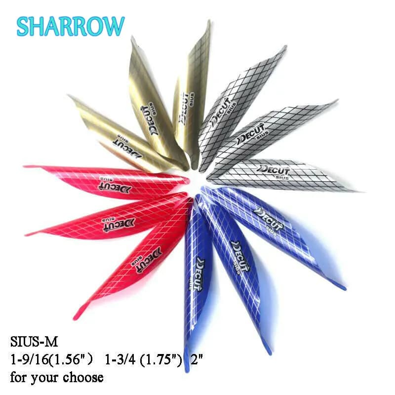 50 pz 1.56 "1.75" 2 "tiro con l'arco Spin Vanes spirale piuma freccia Fletching ali destra per caccia all'aperto tiro accessori fai da te