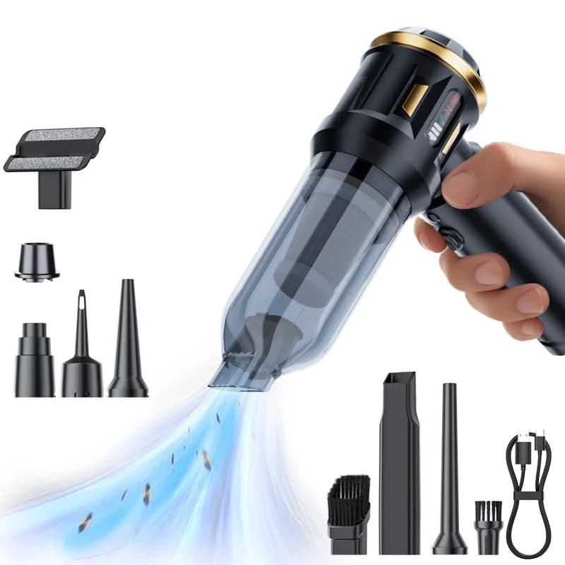 Aspirapolvere portatile senza fili per auto ad alta potenza 4 in 1: aspira, soffia, gonfia e sgonfia, ricaricabile, portatile, per auto, casa e esterni