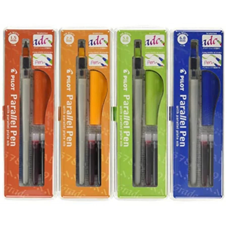 Parallel Calligraphy Pen Set, 1.5 mm, 2.4 mm, 3.8 mm and 6 mm with Bonus Ink Cartridge P9005SET