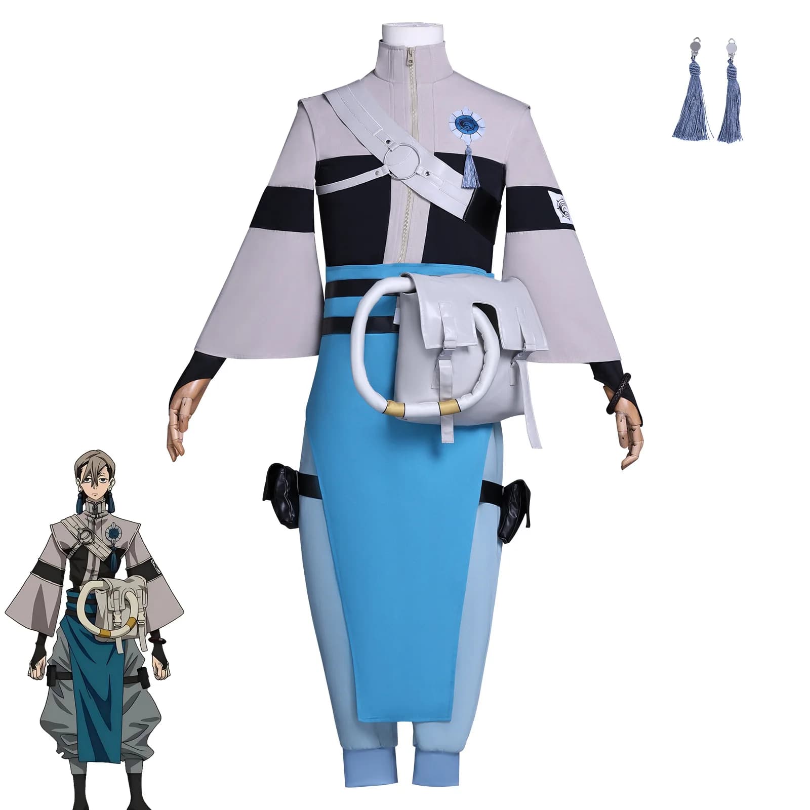 Anime Akuta Detergenti Anime Gachiakuta Zanka Costume Cosplay Zanka Nijiku Orecchini uniformi Festa di Halloween Donna Uomo Vestito