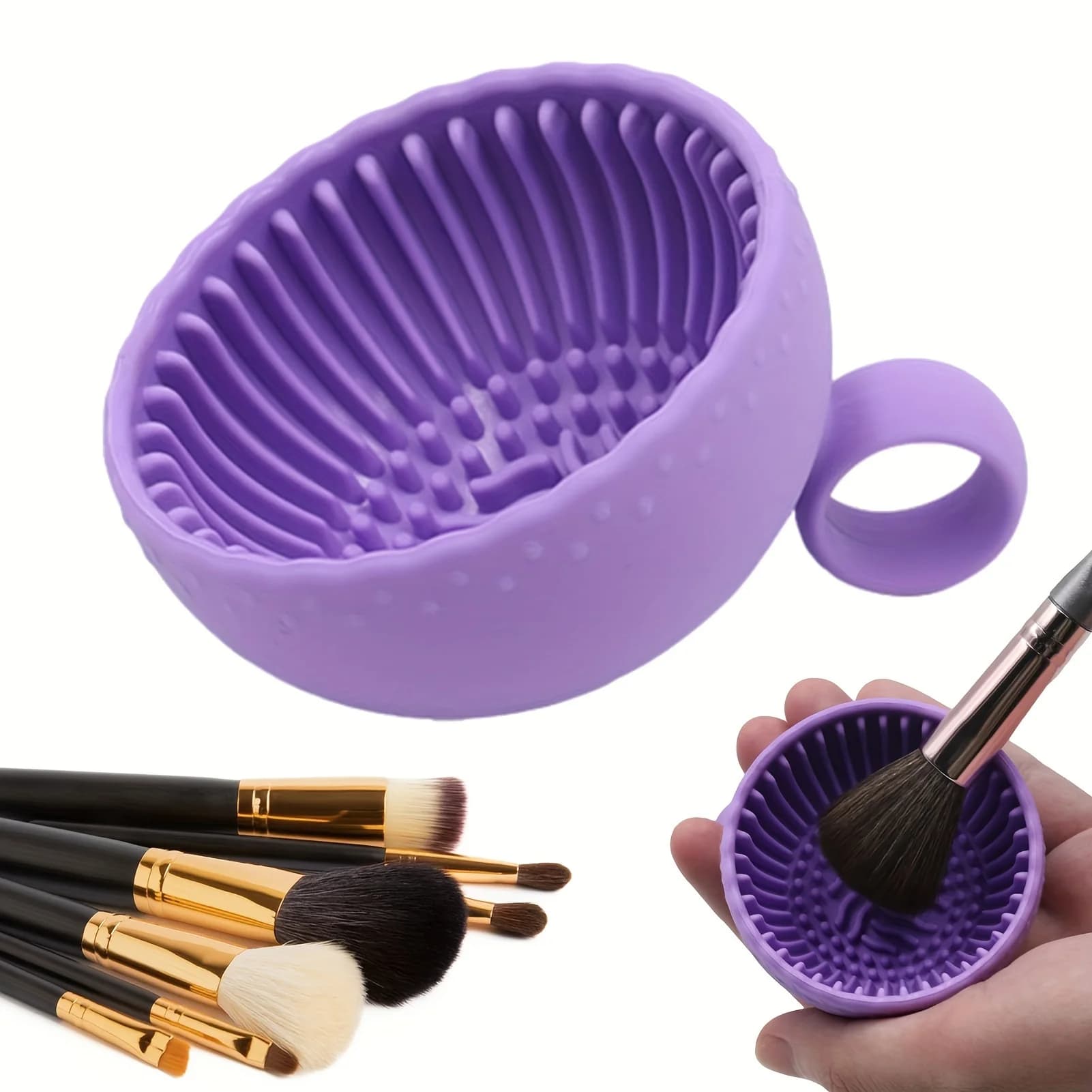 1 Pezzo Pad in Silicone per la Pulizia dei Pennelli da Trucco, Scrubber Inodore per Pennelli Viso, Occhi, Blush e Sopracciglia, Pulitore Cosmetico Portatile