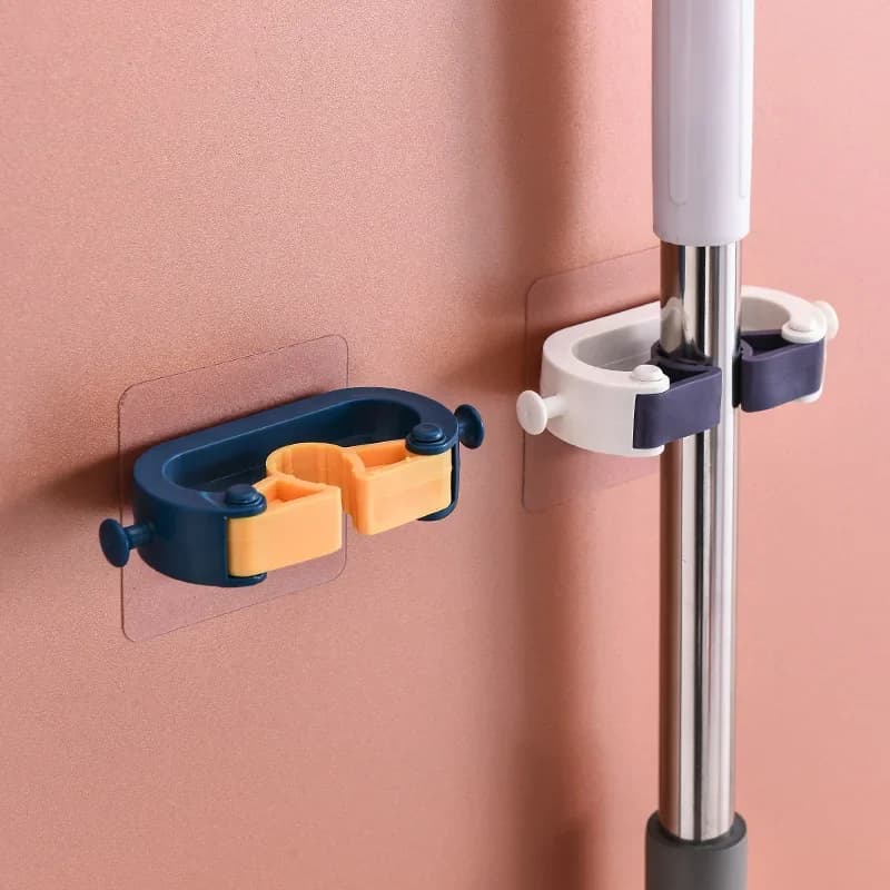 No Punching Mop Broom Holder Rack Grippers clip montaggio a parete elettrodomestico ganci multiuso cucina bagno Organizer