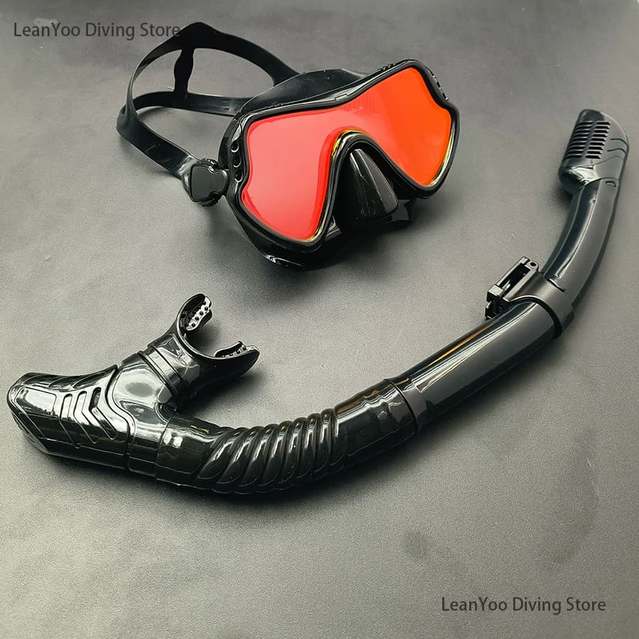LeanYoo Diving Store UV protection swim mask for teenagers glasses partitions in Silicone Tinct with equipment for dry breathing tubes