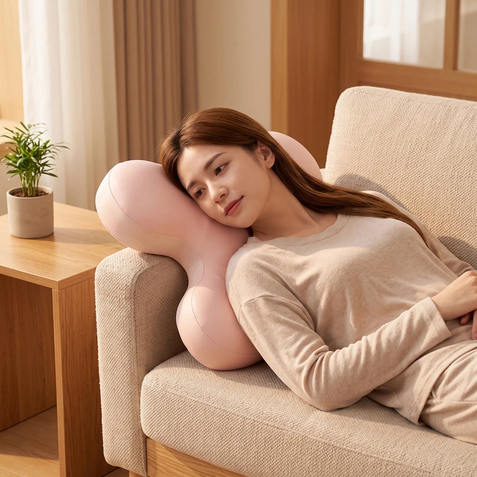 Contour Pillow Ergonomic Memory Foam Pillow Bedding Pressure Relief Supportive for Bedroom, Salon