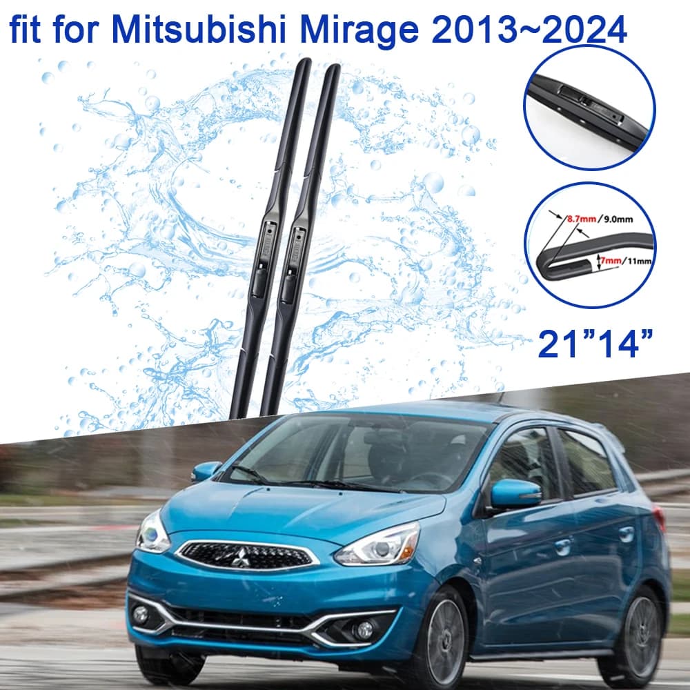 Per Mitsubishi Mirage G4 2013 ~ 2024 Hatchback 2023 2018 Accessori Parabrezza anteriore Tergicristalli Lame Spazzole invernali Pulizia