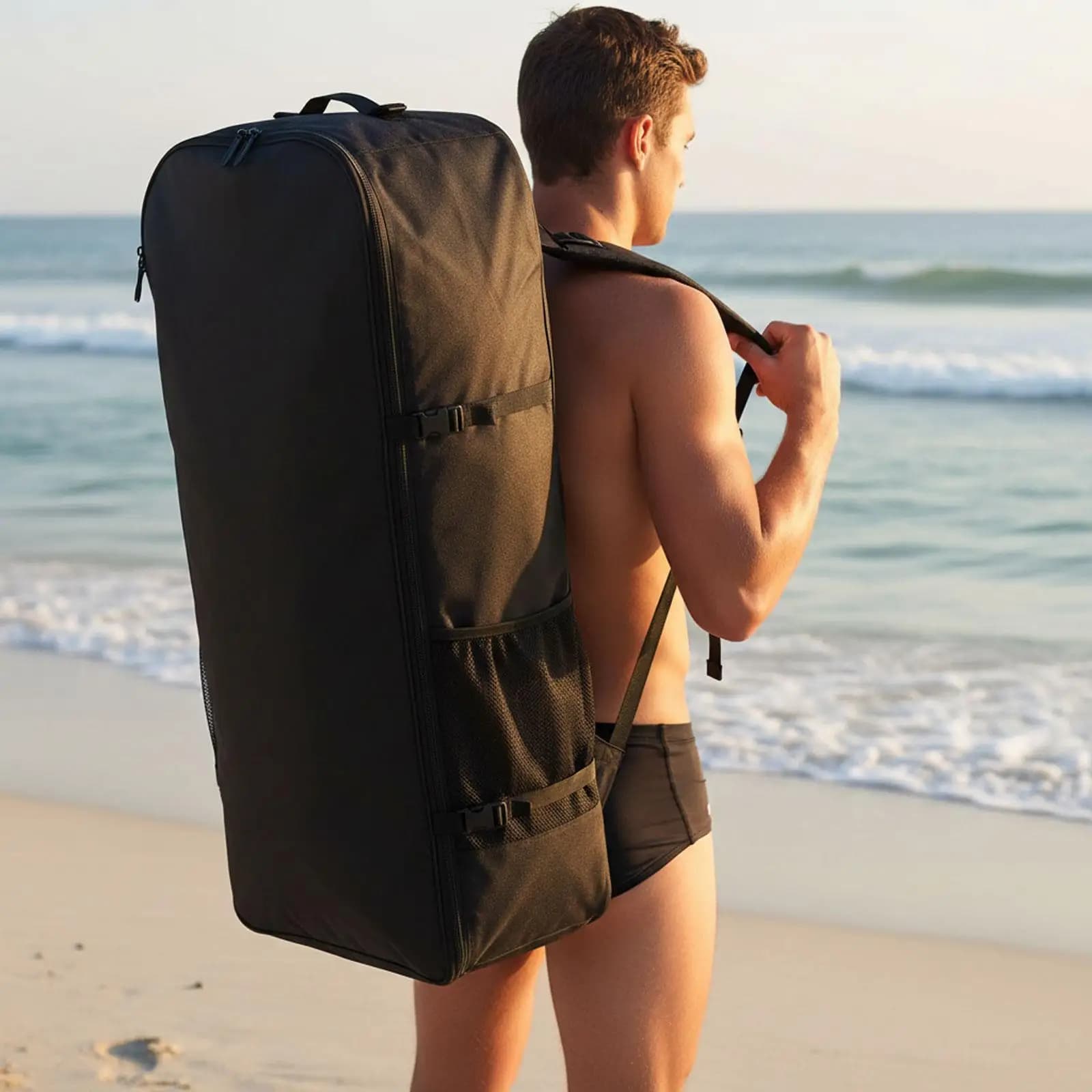 Zaino Organizer per Paddle Board, Borsa Impermeabile per Tavola da Surf, Trasporto Regolabile per Kayak e Pesca in Spiaggia