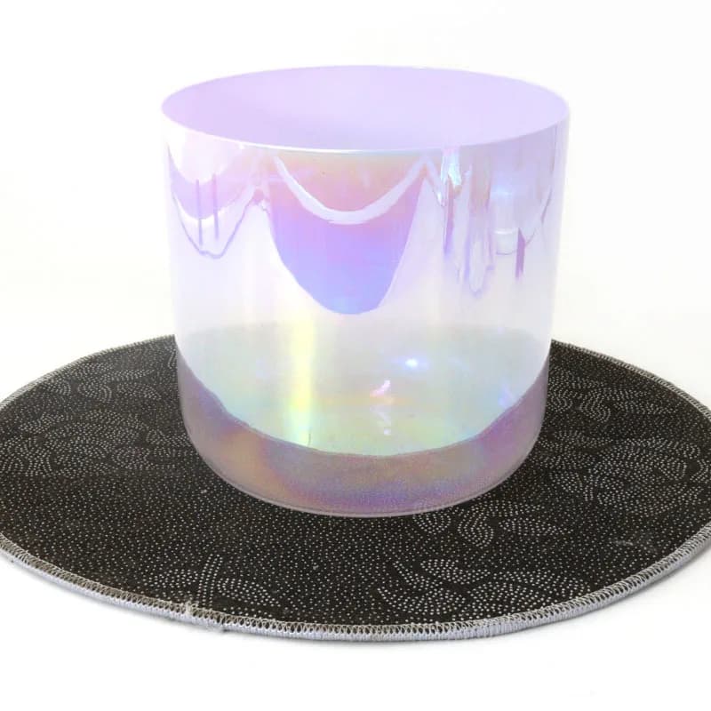 Purple gradual change transparent quartz crystal singing bowl yoga sound therapy percussion instrument singing bowl crystal music bowl