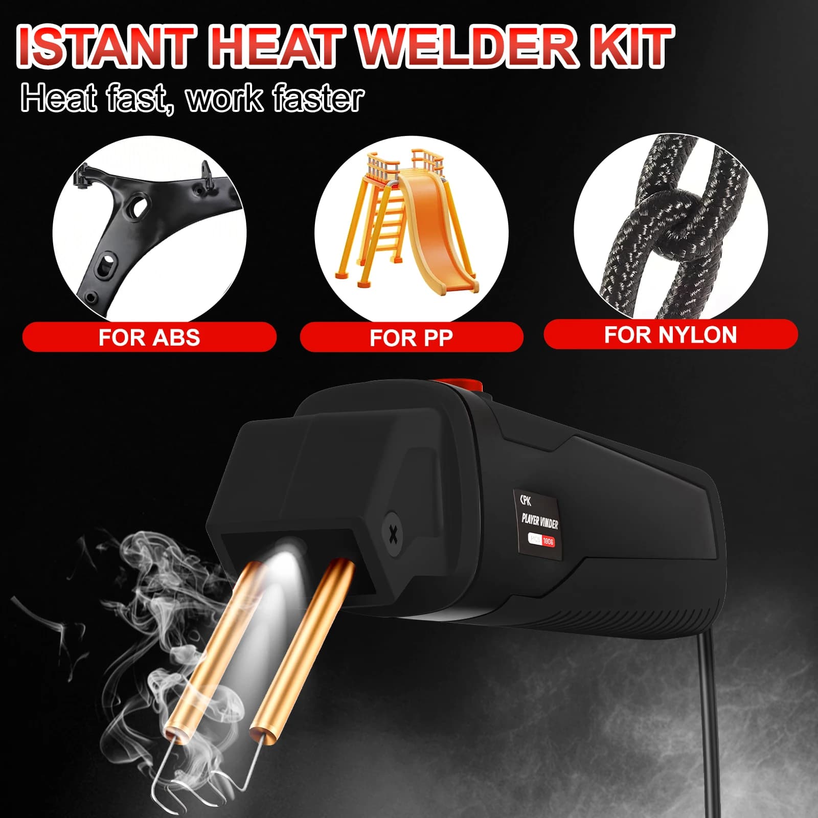 Saldatore per Plastica 100W, Kit con 200/400 Graffette, Kit Saldatore a Caldo, Kit Pistola Saldatrice per Plastica, Kit Riparazione Paraurti Auto, Kit Riparazione Plastica