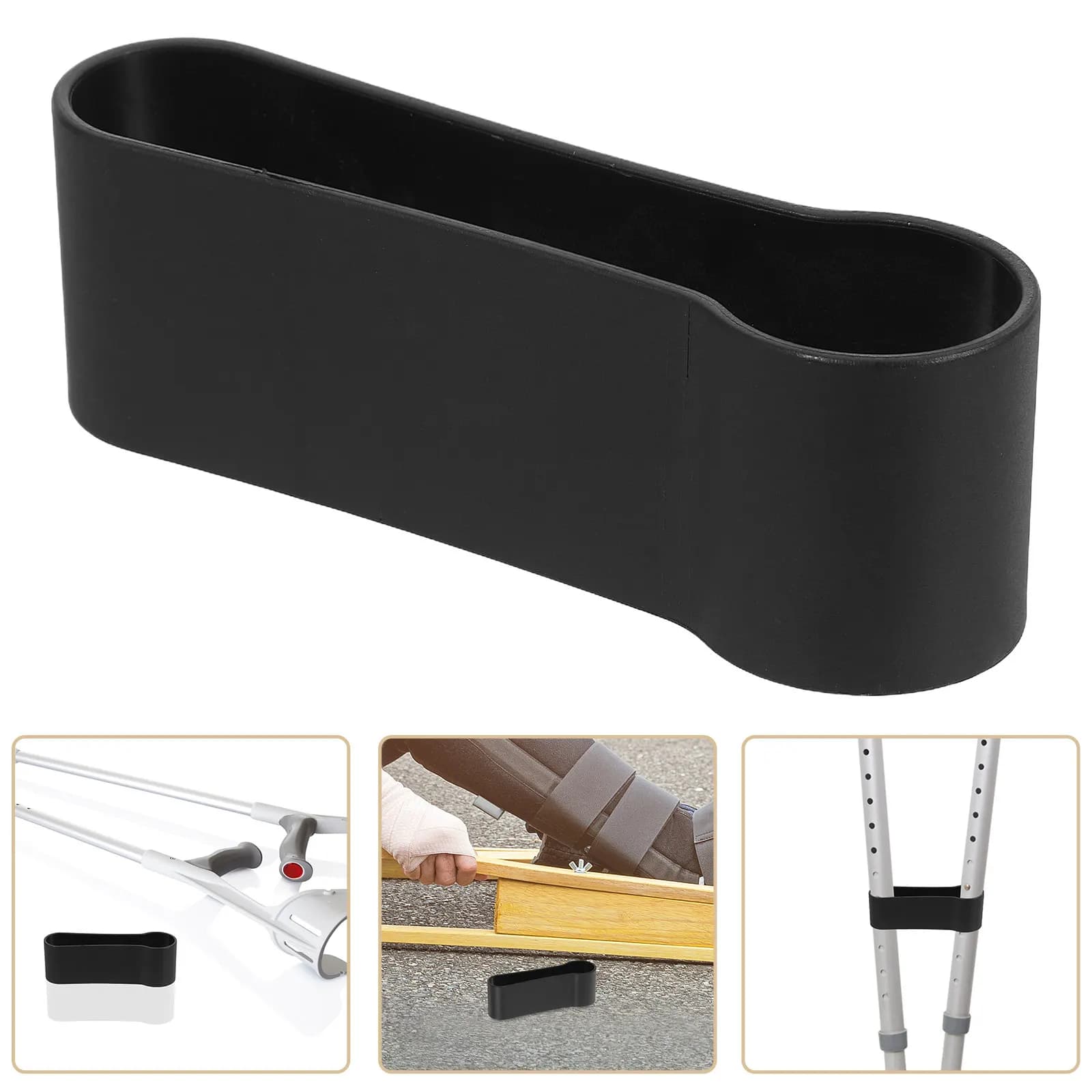 Plastic Support for Trekking Stick, Stroller Stick Clip, Hiking Strap, Camping and Mountaineering, Black