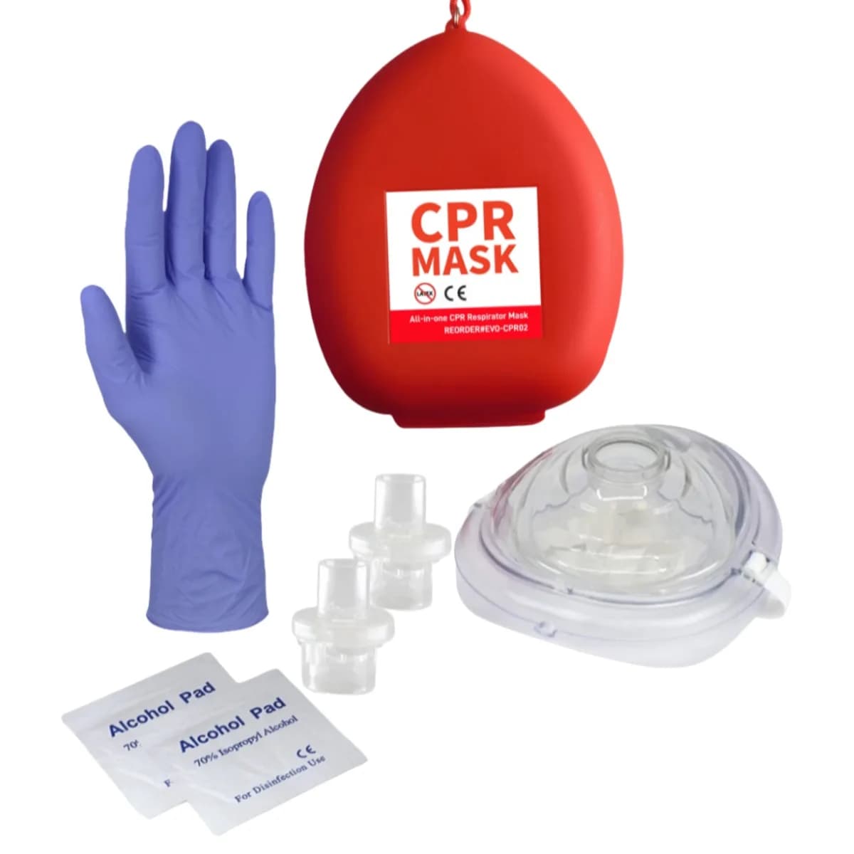 Maschera di salvataggio CPR professionale medica per adulti Bambini Neonati con kit di pronto soccorso per cinturino da polso con custodia rigida per rianimatore tascabile