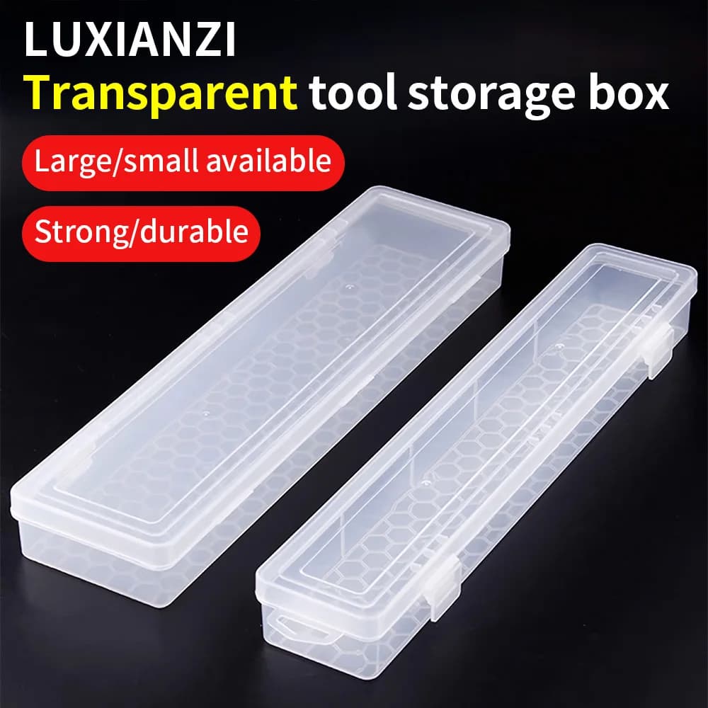 LUXIANZI Scatola portaoggetti trasparente per pennelli Penne ad acquerello Matite per pittura Arti e mestieri Utensili manuali Custodia in plastica Cassetta degli attrezzi