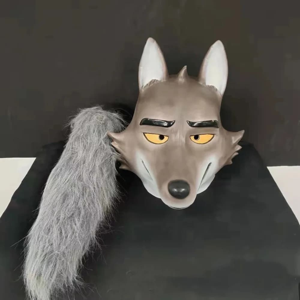 Anime The Bad Guys Mask Cosplay Mr.Wolf Latex Mask Full Face Helmet for Halloween Party Punches Mask Mask