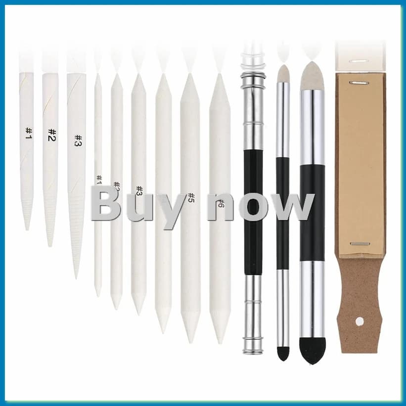 13 pieces of mixing strains, artistic blenders with sponge pens for mixing and tempering in glass paper, mixing sticks for drawing- ABHG