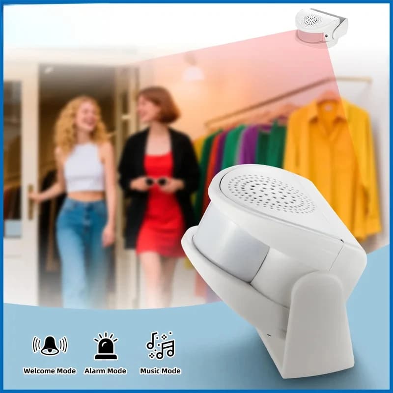 Wireless Guest Welcome Chime Alarm Door Bell PIR Motion Sensor For Shop Entry Company Security Protection Smart Doorbell