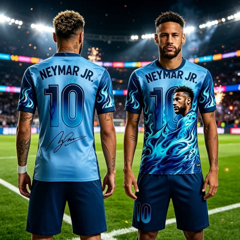 2026 Summer Neymar # 10 Commemorative Football Jersey Shorts Sleeve T-shirt and Shorts Set Sports Training Wear Family Kids Tees