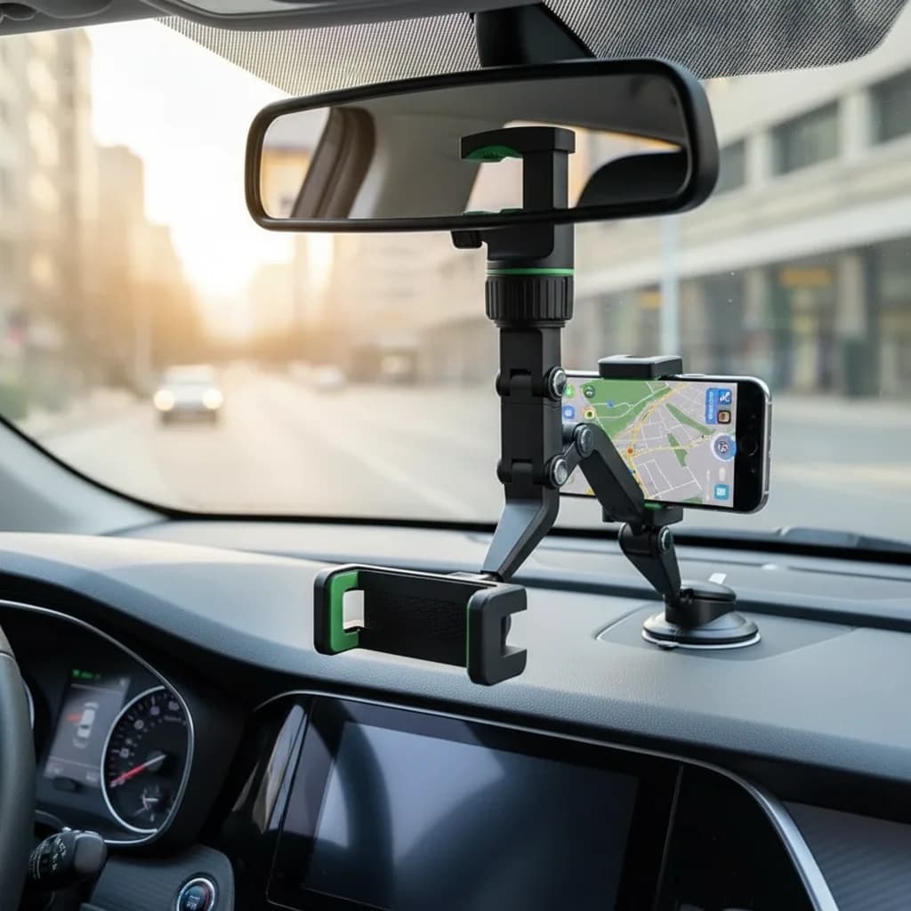 Supporto universale per telefono specchietto retrovisore per auto Supporto regolabile con rotazione di 360 gradi per tutti gli smartphone