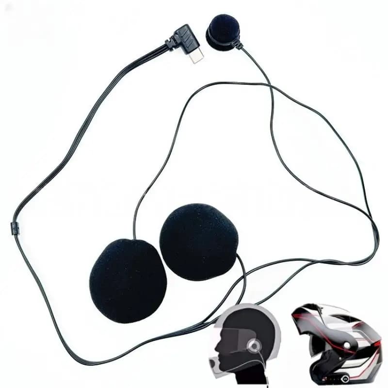 Microfono morbido con riduzione del rumore HD con presa di tipo C da 1 pezzo per auricolare per casco integrale da moto Bluetooth E1/X1