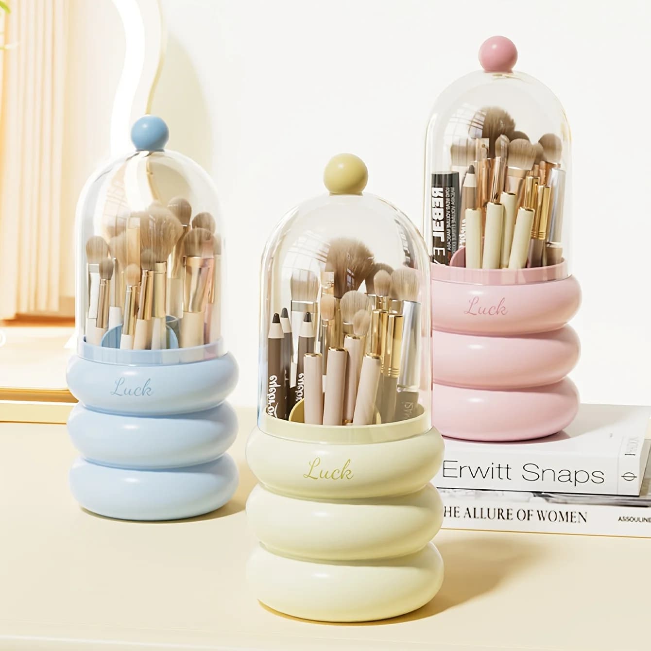 Multifunctional cosmetic brush holder box for 1 piece - Dustproof makeup container