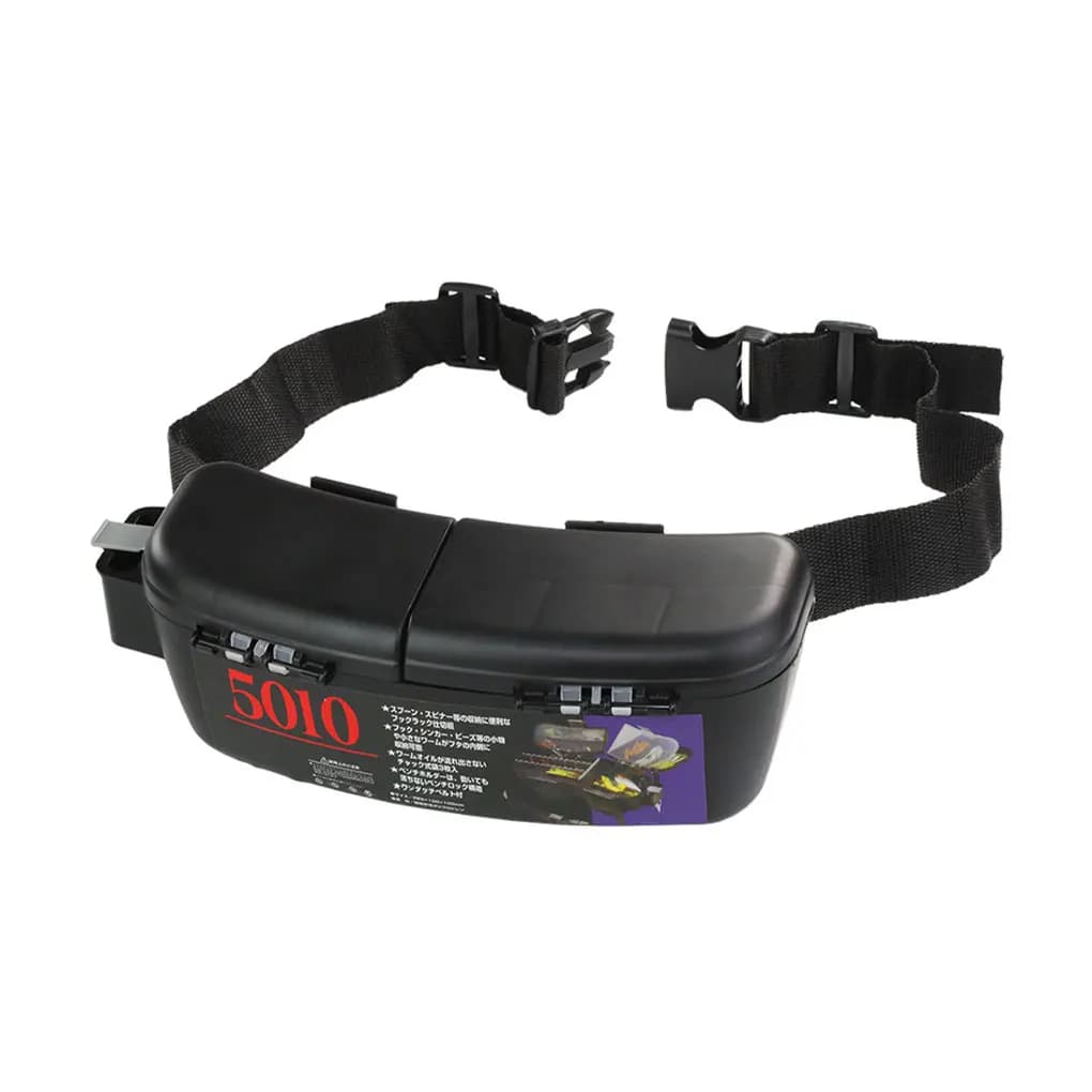 Scatola per attrezzatura portatile nera durevole ganci per mulinello per carpa scatole per esche custodia per cintura in vita contenitore accessori strumenti attrezzature
