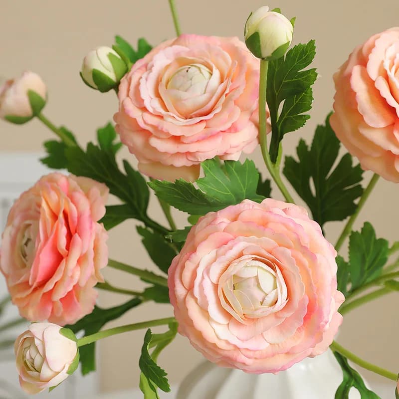5 Pezzi Fiori Artificiali Idratanti a 3 Teste di Loto e Peonia, Effetto Realistico, Decorazione di Lusso per Casa e Tavola, Fiori Finti per Matrimoni